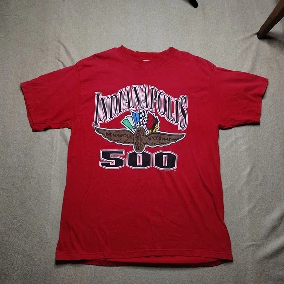 Vintage Indianapolis 500 Shirt Mens XL Racing Logo 7 Race Car 90s Sports - Picture 2 of 8